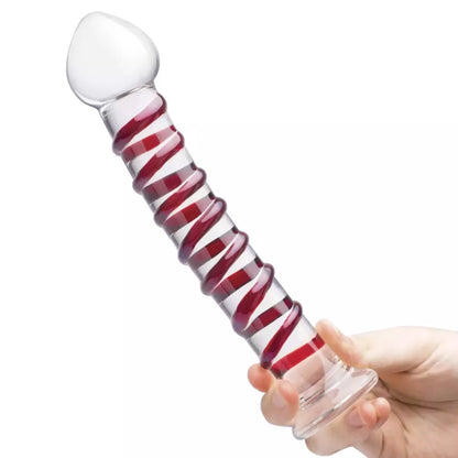 Glas Mr. Swirly stiklinis intymus įrenginys, 25,5 cm, spiralinis korpusas