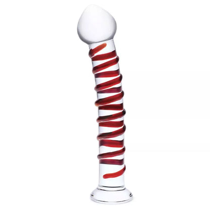 Glas Mr. Swirly stiklinis intymus įrenginys, 25,5 cm, spiralinis korpusas