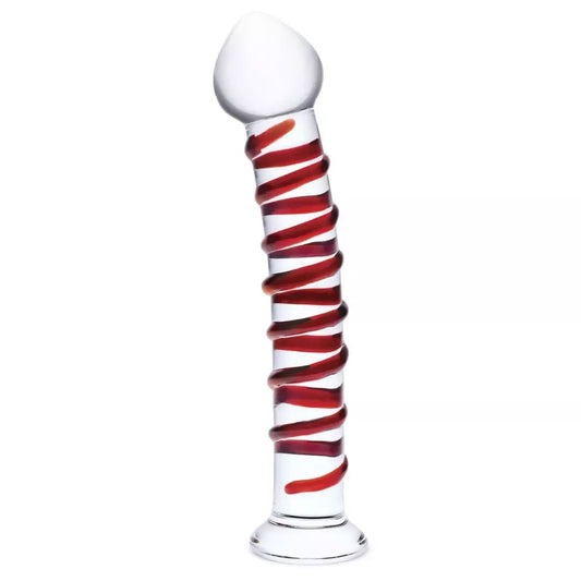 Glas Mr. Swirly stiklinis intymus įrenginys, 25,5 cm, spiralinis korpusas