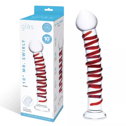 Glas Mr. Swirly stiklinis intymus įrenginys, 25,5 cm, spiralinis korpusas