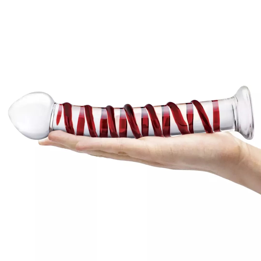 Glas Mr. Swirly stiklinis intymus įrenginys, 25,5 cm, spiralinis korpusas