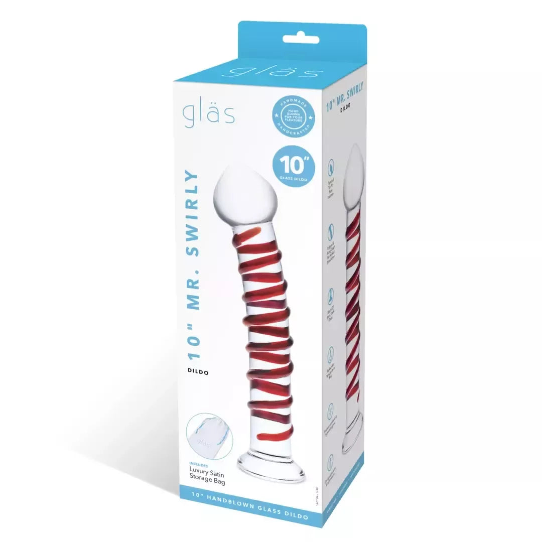 Glas Mr. Swirly stiklinis intymus įrenginys, 25,5 cm, spiralinis korpusas