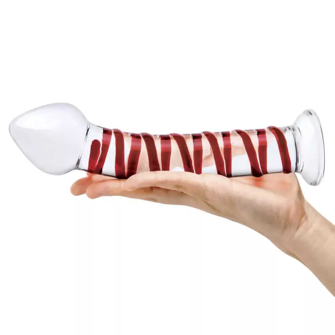 Glas Mr. Swirly stiklinis modelis 20,3 cm – spiralinės tekstūros, išlenktas dizainas