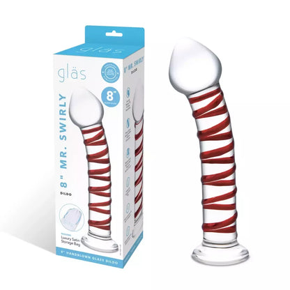 Glas Mr. Swirly stiklinis modelis 20,3 cm – spiralinės tekstūros, išlenktas dizainas