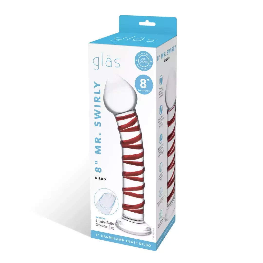 Glas Mr. Swirly stiklinis modelis 20,3 cm – spiralinės tekstūros, išlenktas dizainas