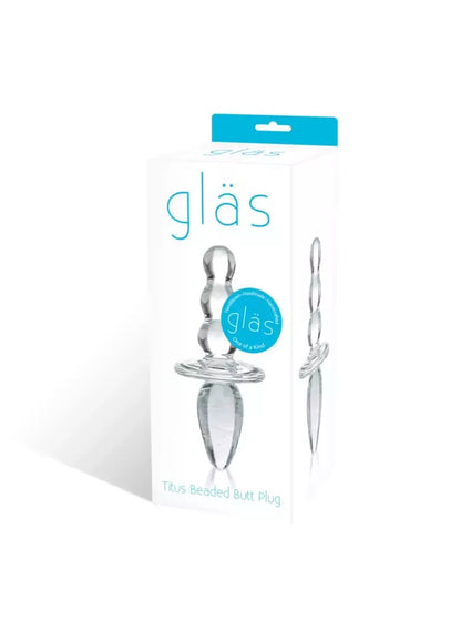 Glas Titus – stiklinis analinis kaištis, skaidrus, 11,5 cm, hipoalerginis