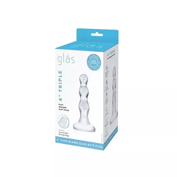 Glas Triple Play stiklinis malonumų modelis, spiralinis dizainas, 10 cm