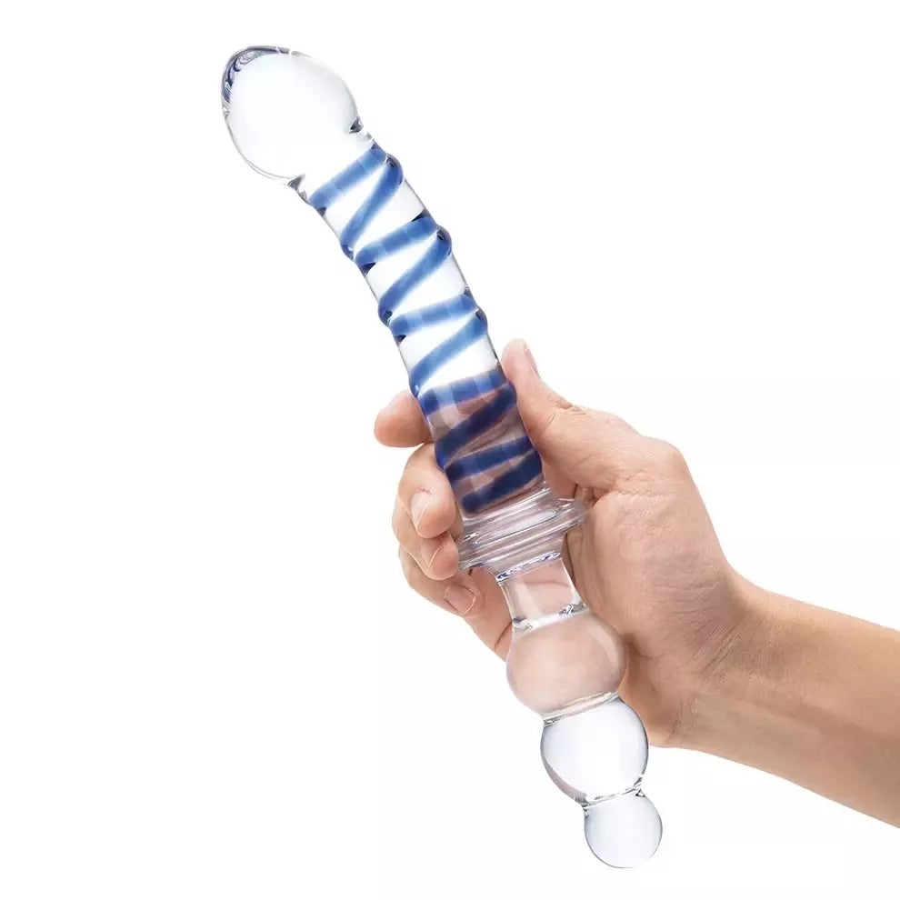 Glas Twister stiklinis dvipusis intymios aplinkos įrenginys, 23,5 cm, skaidrus