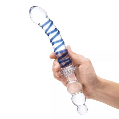 Glas Twister stiklinis dvipusis intymios aplinkos įrenginys, 23,5 cm, skaidrus