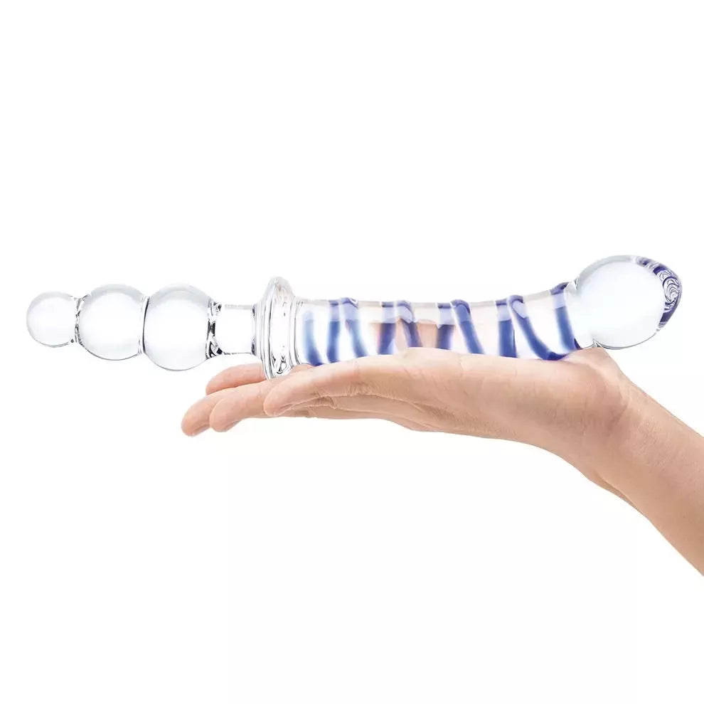 Glas Twister stiklinis dvipusis intymios aplinkos įrenginys, 23,5 cm, skaidrus
