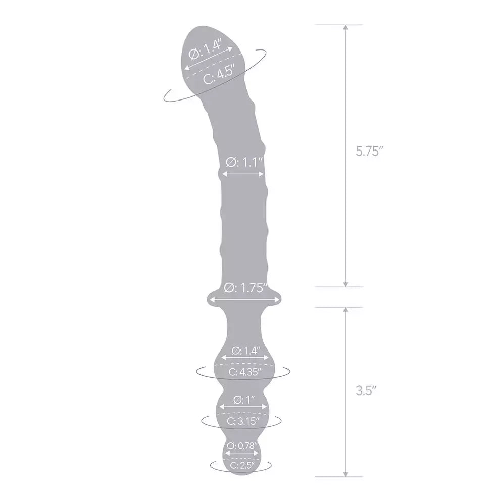 Glas Twister stiklinis dvipusis intymios aplinkos įrenginys, 23,5 cm, skaidrus