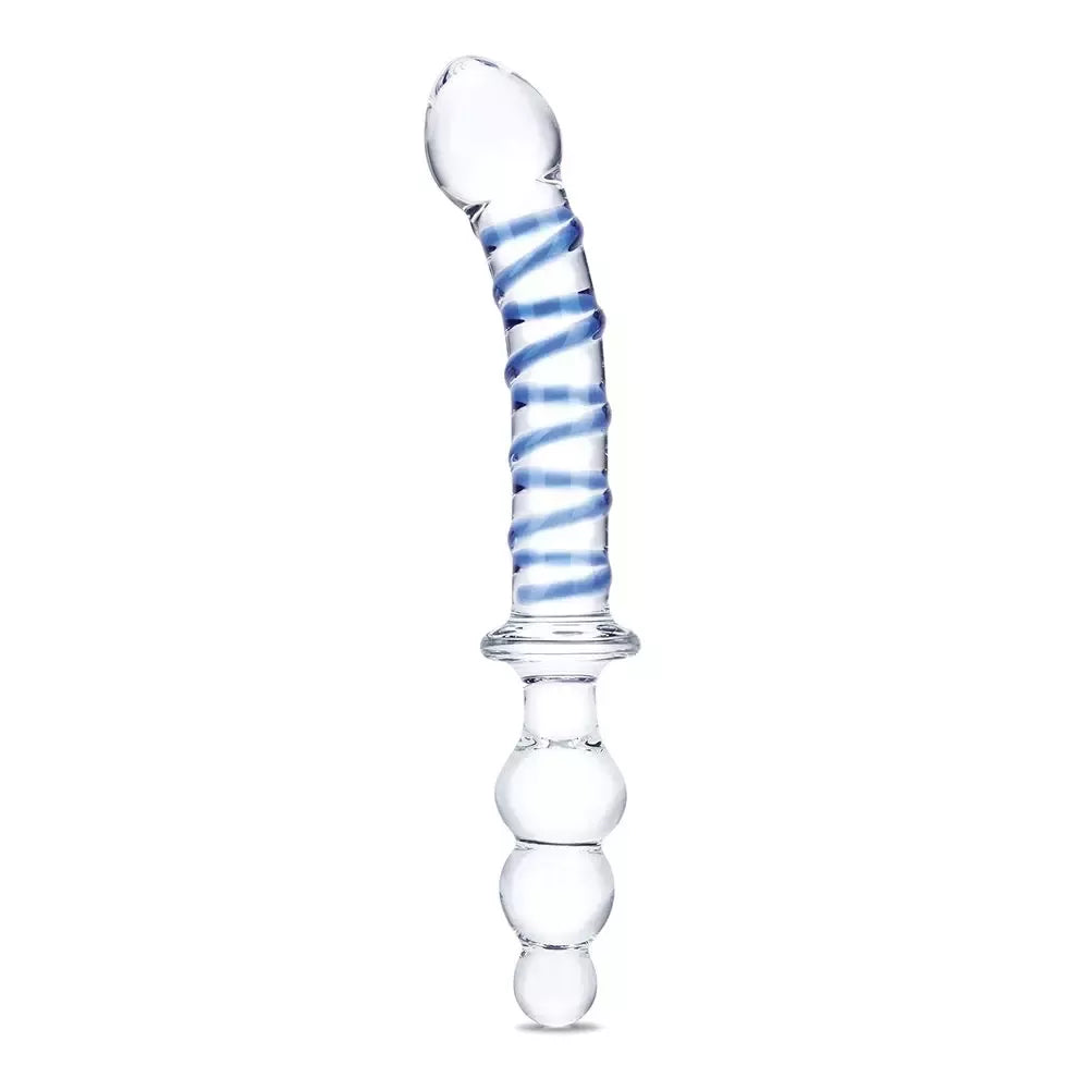Glas Twister stiklinis dvipusis intymios aplinkos įrenginys, 23,5 cm, skaidrus