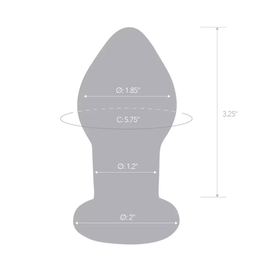 „Glas“ vibruojantis kamštis 3.5" su nuotolinio valdymo pulteliu, įkraunamas stiklinis modelis