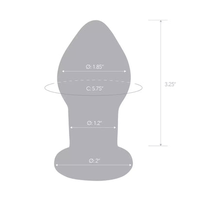 „Glas“ vibruojantis kamštis 3.5" su nuotolinio valdymo pulteliu, įkraunamas stiklinis modelis