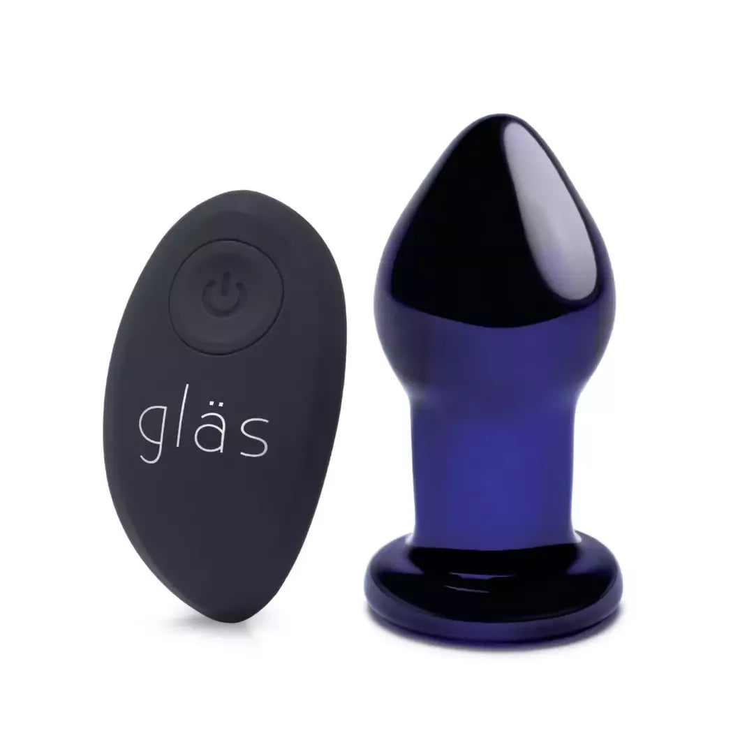 „Glas“ vibruojantis kamštis 3.5" su nuotolinio valdymo pulteliu, įkraunamas stiklinis modelis