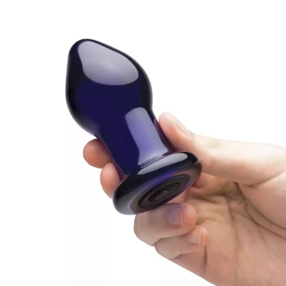 „Glas“ vibruojantis kamštis 3.5" su nuotolinio valdymo pulteliu, įkraunamas stiklinis modelis