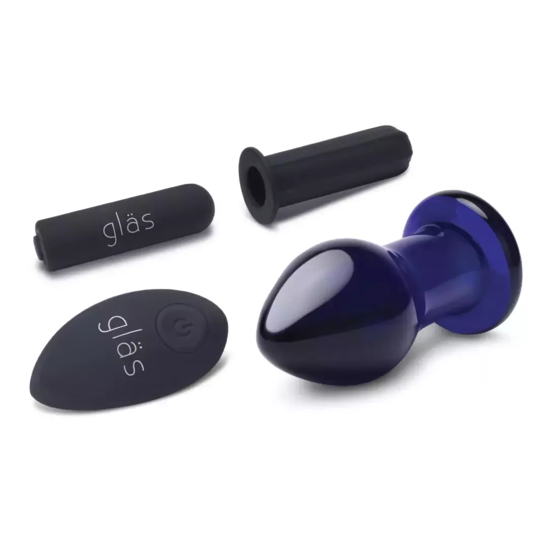 „Glas“ vibruojantis kamštis 3.5" su nuotolinio valdymo pulteliu, įkraunamas stiklinis modelis