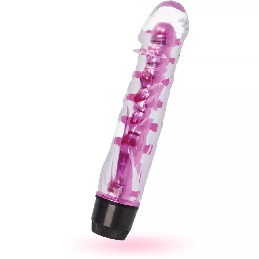 Glossy Lenny Pink – TPE vandeniui atsparus intymus prietaisas, 14 cm