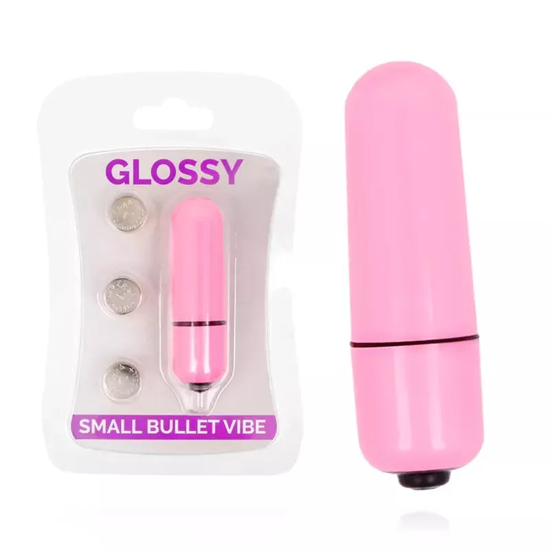 Glossy Small Bullet Vibe Deep Rose ABS kompaktiškas, vandeniui atsparus, 58 mm