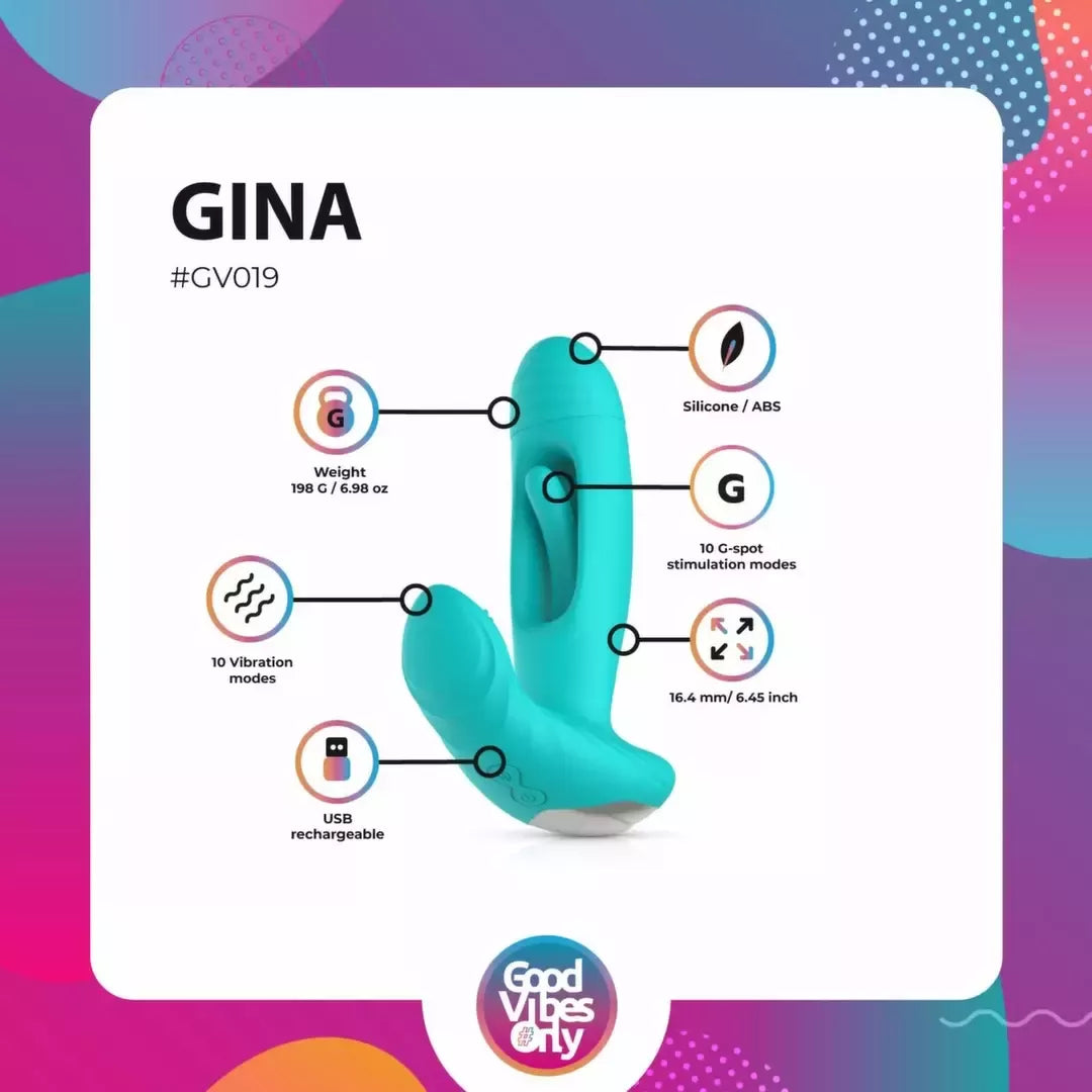 Good Vibes Only Gina stimuliatorius G taškui su plazdėjimo funkcija, 10 režimų, rožinis
