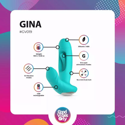 Good Vibes Only Gina stimuliatorius G taškui su plazdėjimo funkcija, 10 režimų, rožinis