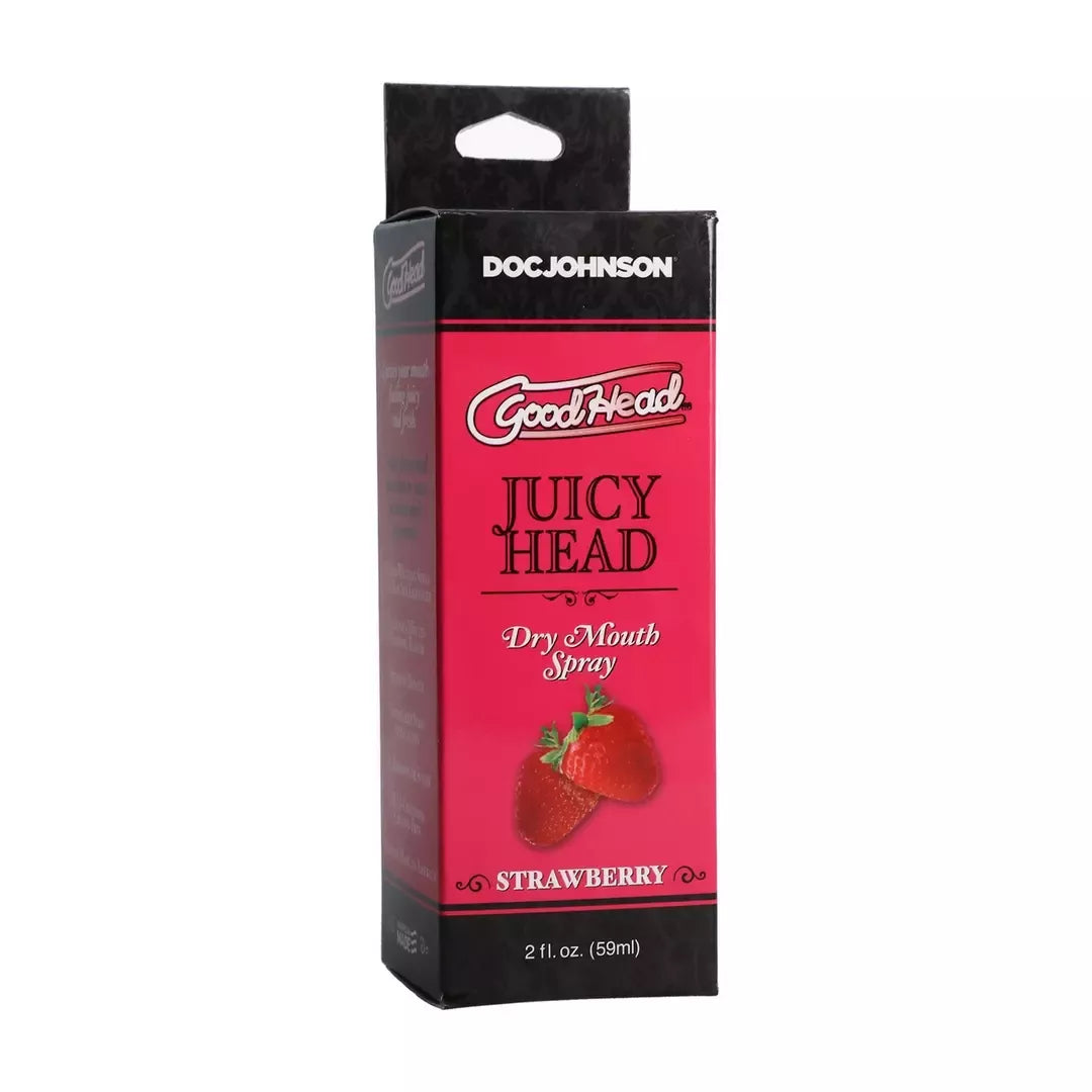 GoodHead Juicy Head braškių skonio burnos drėkinimo purškiklis 60 ml veganiška formulė