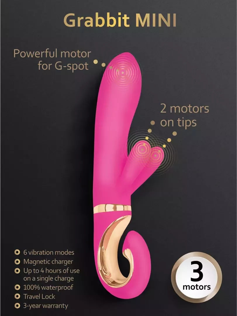 GVibe G-Rabbit Mini Dolce Violet – kompaktiškas trijų variklių intymus prietaisas
