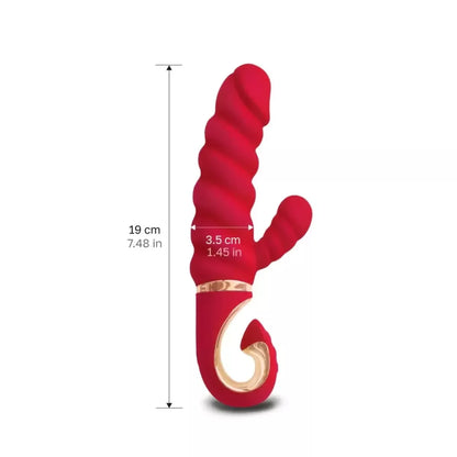 Gvibe Gcandy Mini Chili Coral – dvigubo variklio intymaus masažo prietaisas, 19 cm