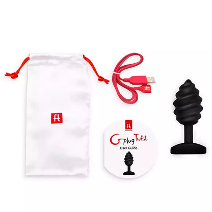 Gvibe Gplug Twist intymus silikoninis kaištis su vibracija, 3,9 cm, juodas