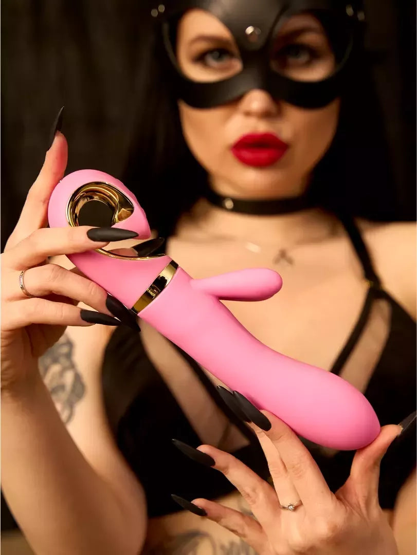 Gvibe Grabbit intymus masažuoklis Candy Pink, trigubas variklis