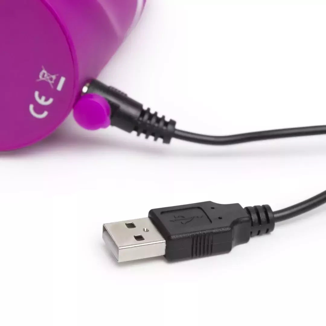 Happy Rabbit Curve Intimate Machine Purple USB vandeniui atsparus silikoninis vibratorius