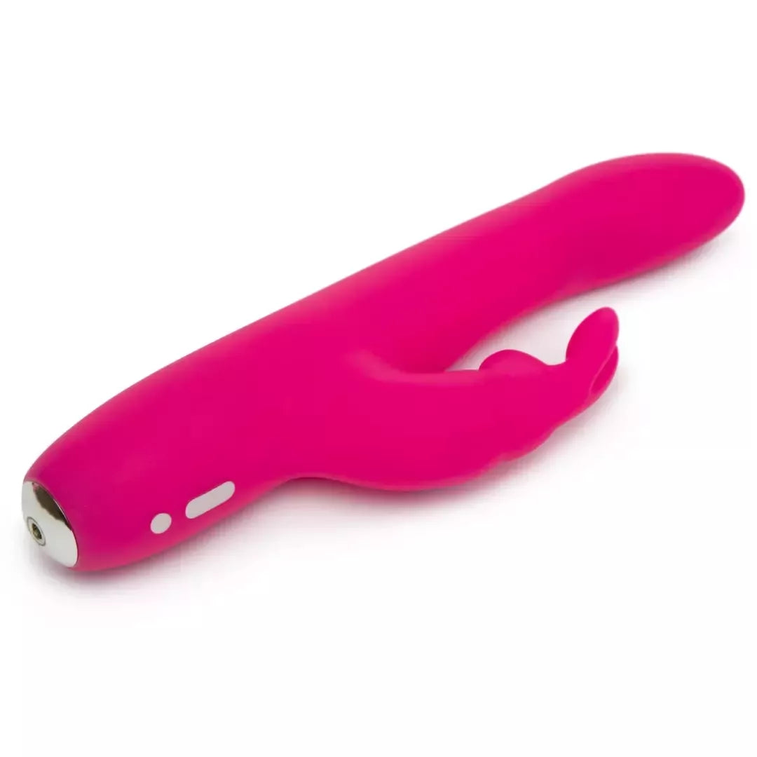 Happy Rabbit Curve Slim Pink intymus silikoninis prietaisas, įkraunamas USB laidu