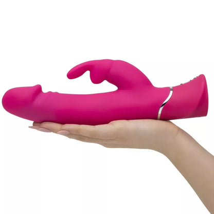 Happy Rabbit Dual Density Intimate Machine rožinis, 15 funkcijų, įkraunamas per USB