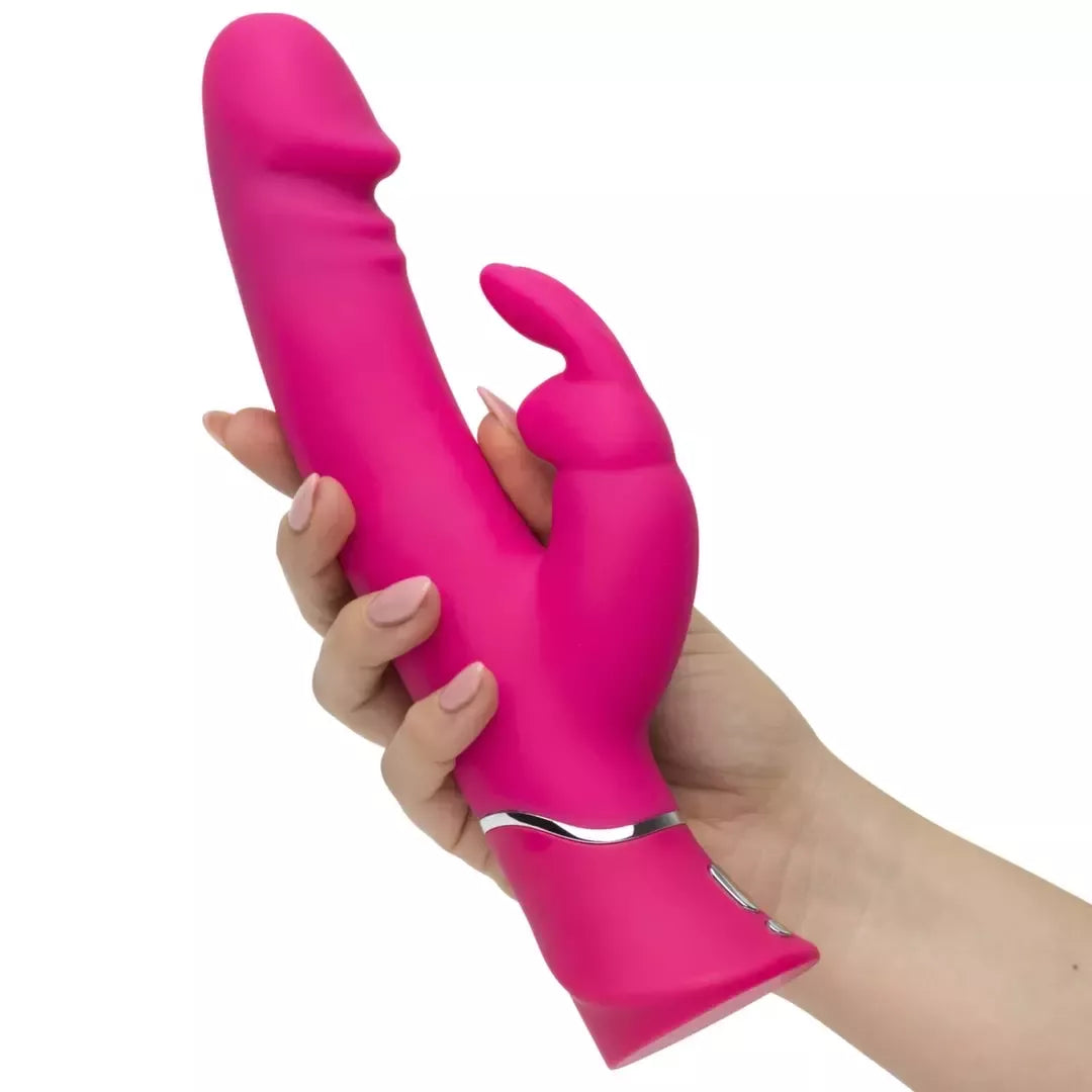Happy Rabbit Dual Density Intimate Machine rožinis, 15 funkcijų, įkraunamas per USB