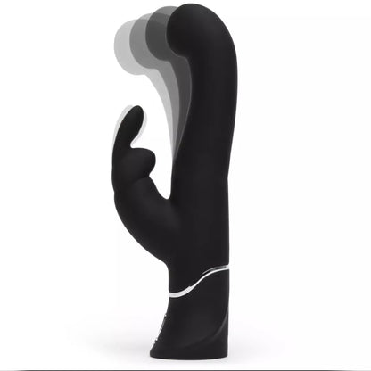 Happy Rabbit G-Spot Stroker Black – įkraunamas silikoninis intymus masažuoklis