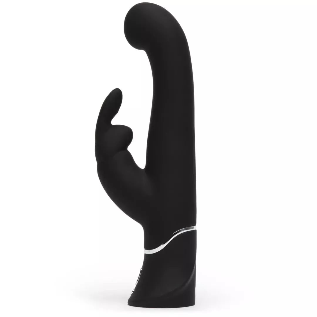 Happy Rabbit G-Spot Stroker Black – įkraunamas silikoninis intymus masažuoklis
