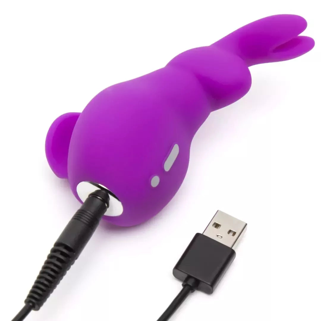 Happy Rabbit Mini Ears Intimate Vibe violetinis įkraunamas silikoninis 11,4 cm vibratorius
