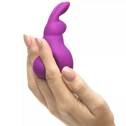Happy Rabbit Mini Ears Intimate Vibe violetinis įkraunamas silikoninis 11,4 cm vibratorius