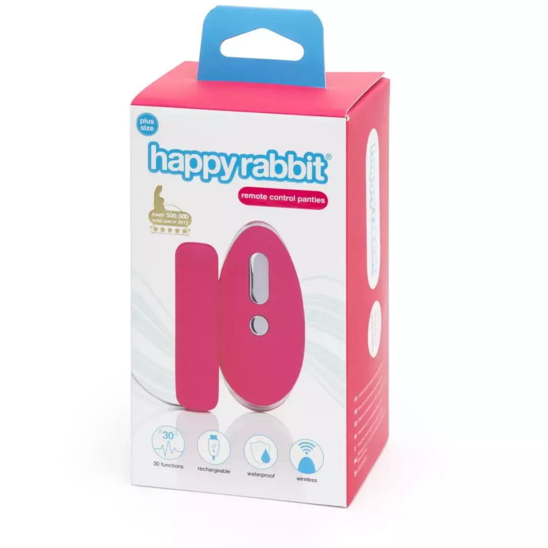 Happy Rabbit Plus Size nuotolinio valdymo nešiojamas vibravimo rinkinys, juodas
