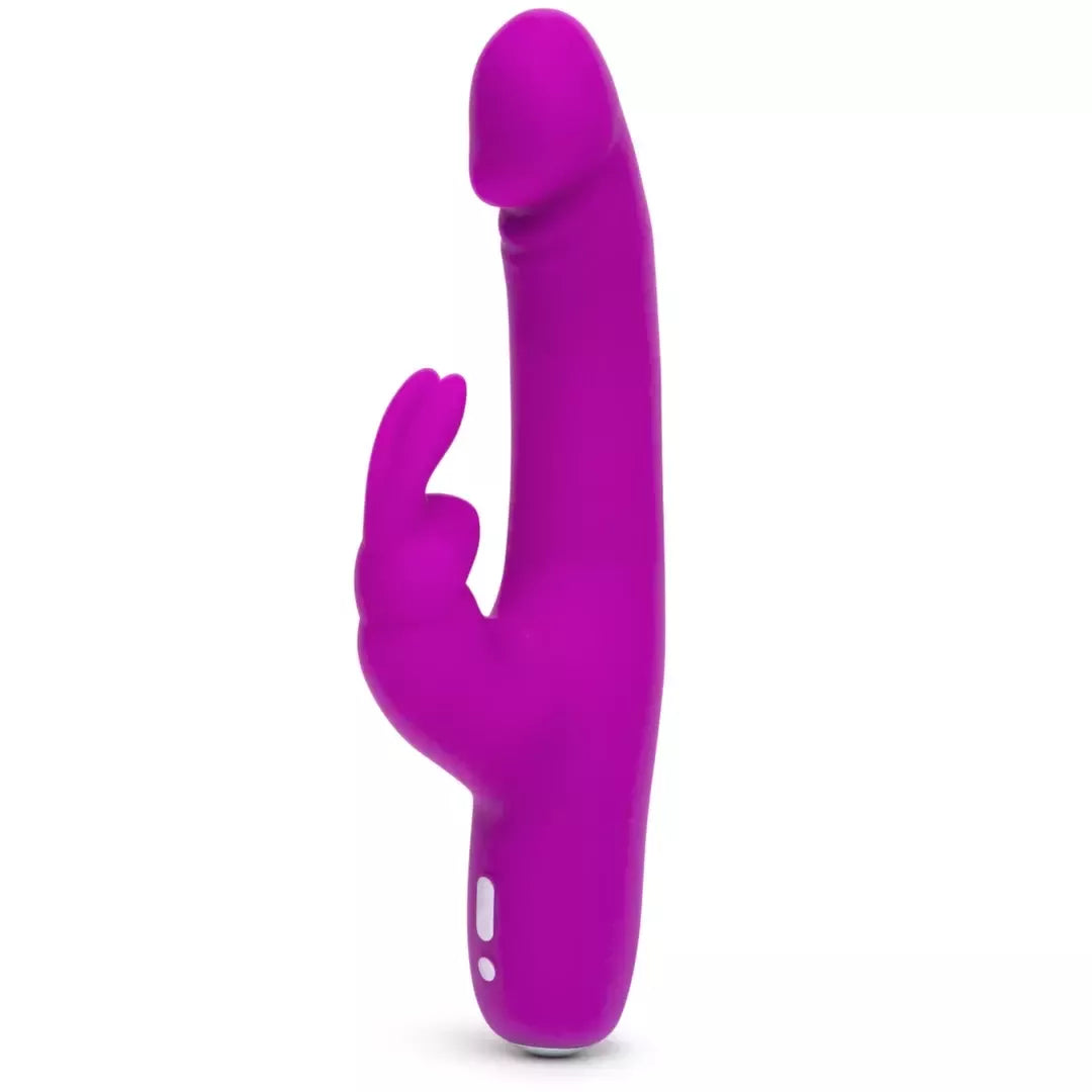 Happy Rabbit Realistic Slimline intymus prietaisas, violetinis, silikoninis, USB