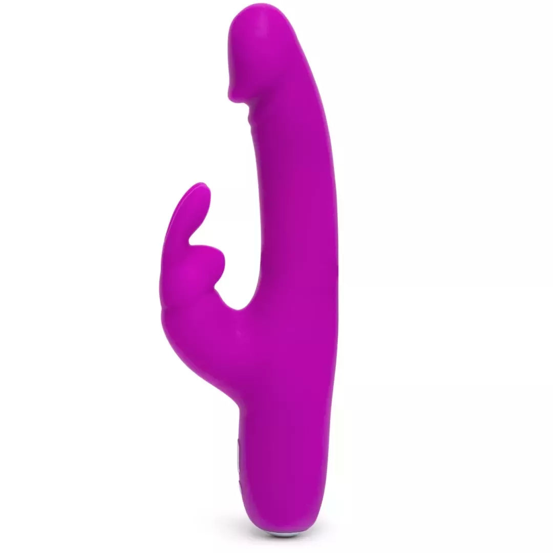 Happy Rabbit Realistic Slimline intymus prietaisas, violetinis, silikoninis, USB