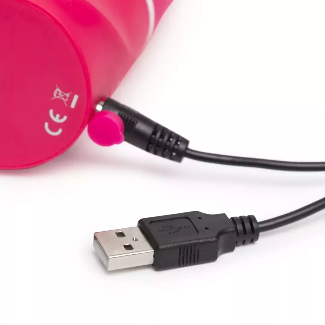 Happy Rabbit rožinis G-taško vibratorius, atsparus vandeniui, įkraunamas USB