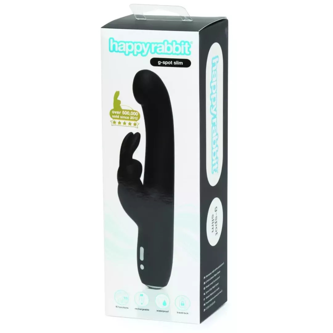 Happy Rabbit Slimline G-Spot Intimate Massager juodas silikoninis USB