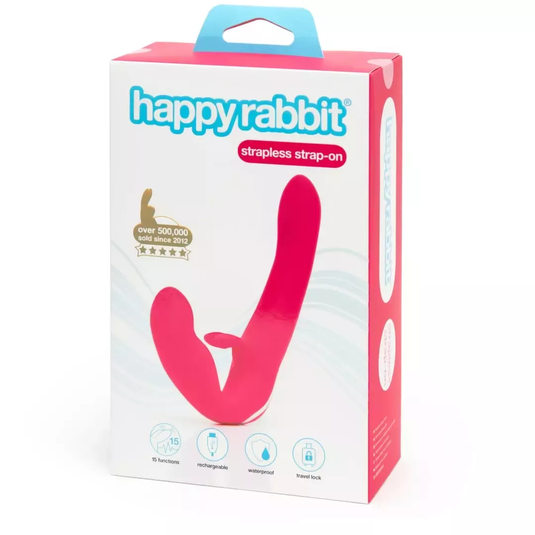 Happy Rabbit Strapless Intimate System rožinis, 15 režimų, silikoninis, USB