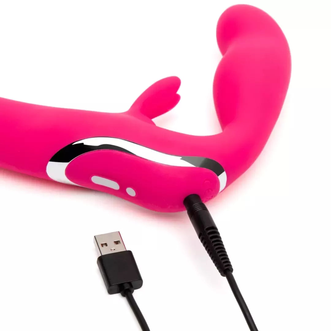Happy Rabbit Strapless Intimate System rožinis, 15 režimų, silikoninis, USB