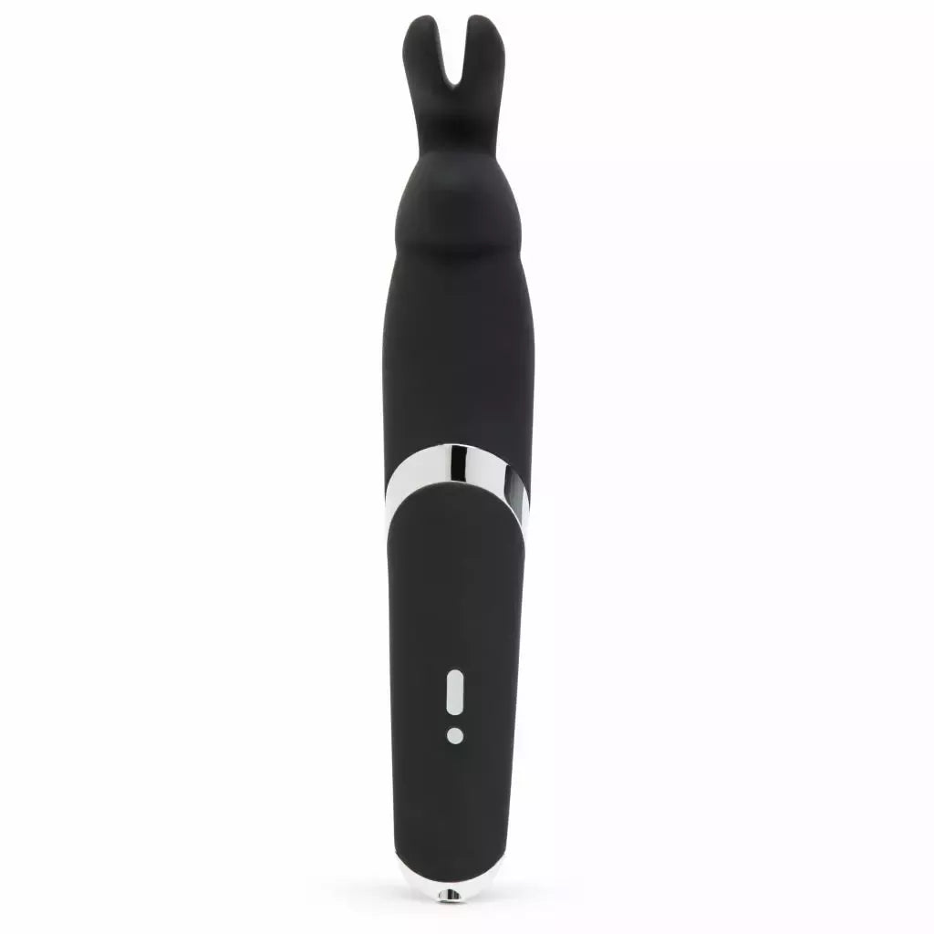 Happy Rabbit Wand Black – silikoninis masažuoklis, 10 režimų, atsparus vandeniui