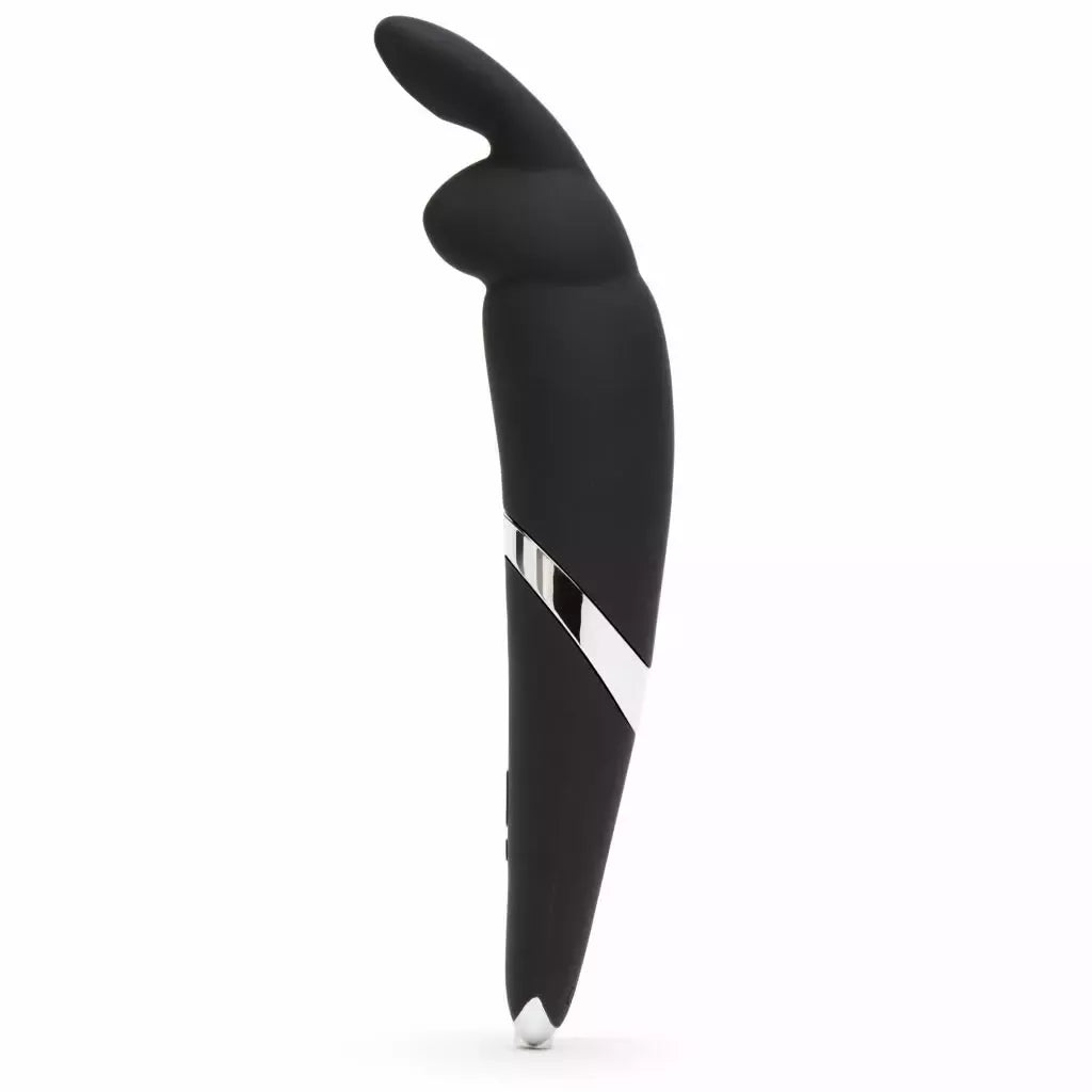 Happy Rabbit Wand Black – silikoninis masažuoklis, 10 režimų, atsparus vandeniui