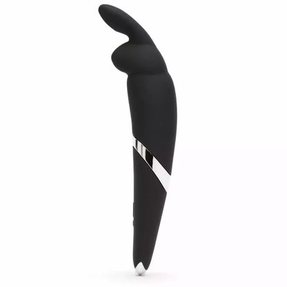 Happy Rabbit Wand Black – silikoninis masažuoklis, 10 režimų, atsparus vandeniui