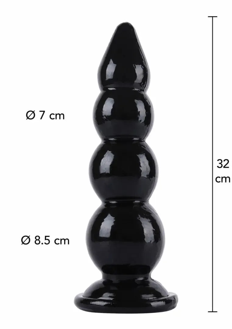 HIDDEN DESIRE Extreme Buttplug Balls 32 cm XXL PVC juodas