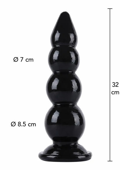 HIDDEN DESIRE Extreme Buttplug Balls 32 cm XXL PVC juodas